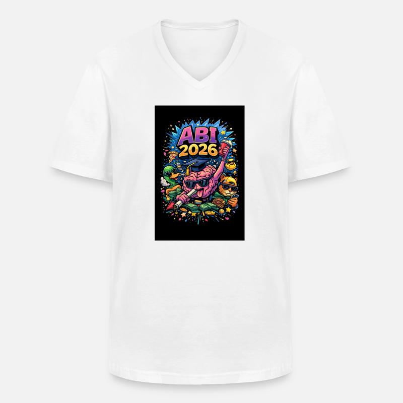 Abi 2026 Comic  - Männer-T-Shirt mit V-Ausschnitt - Weiß