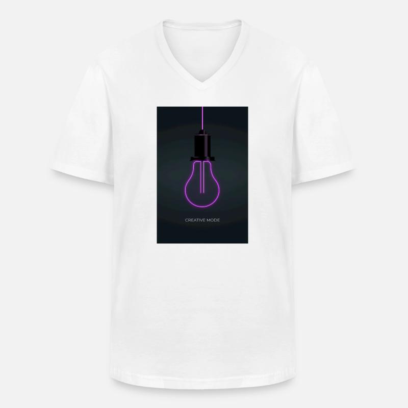 Creative Mode Neon Glühbirne Poster - Männer-T-Shirt mit V-Ausschnitt - Weiß