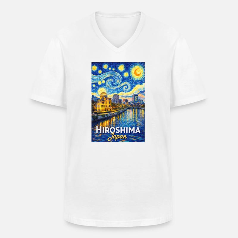 Hiroshima, Japan - Männer-T-Shirt mit V-Ausschnitt - Weiß