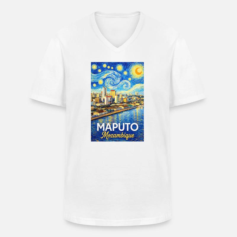 Maputo Mozambique Starry Night - Männer-T-Shirt mit V-Ausschnitt - Weiß