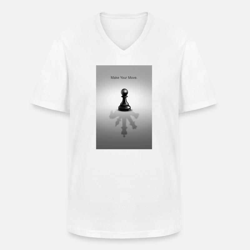 Make Your Move Minimal Mindset Design - T-shirt col V Homme - blanc