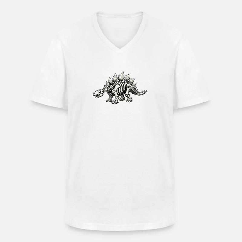 Stegosaurus Skeleton - Men's V-Neck T-Shirt - white