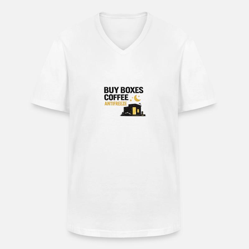 Nachtschicht-Kaffee-Frostschutzmittel - Männer-T-Shirt mit V-Ausschnitt - Weiß