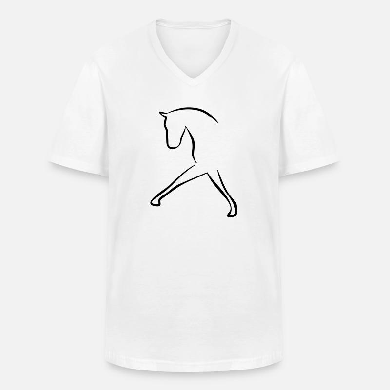 Pferd - Männer-T-Shirt mit V-Ausschnitt - Weiß