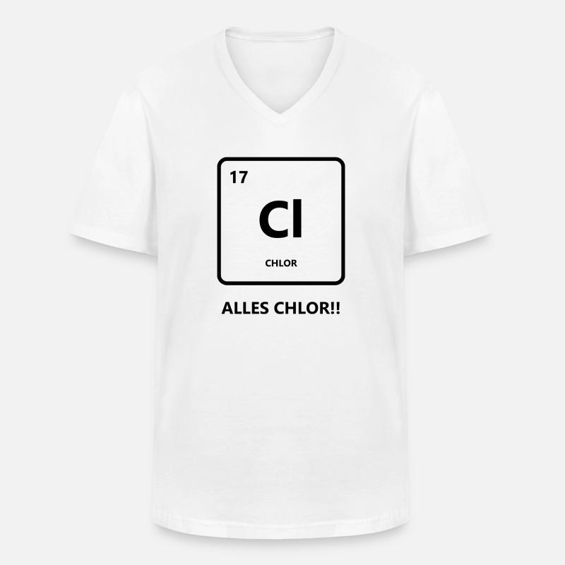 Alles Chlor oder was? - Männer-T-Shirt mit V-Ausschnitt - Weiß