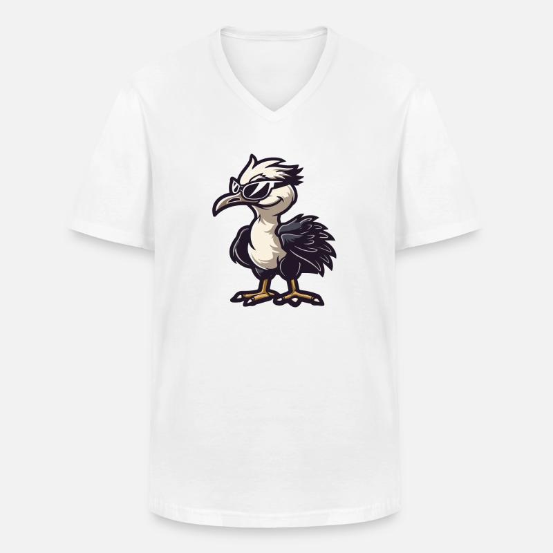 Strauß Comic Cool - Männer-T-Shirt mit V-Ausschnitt - Weiß