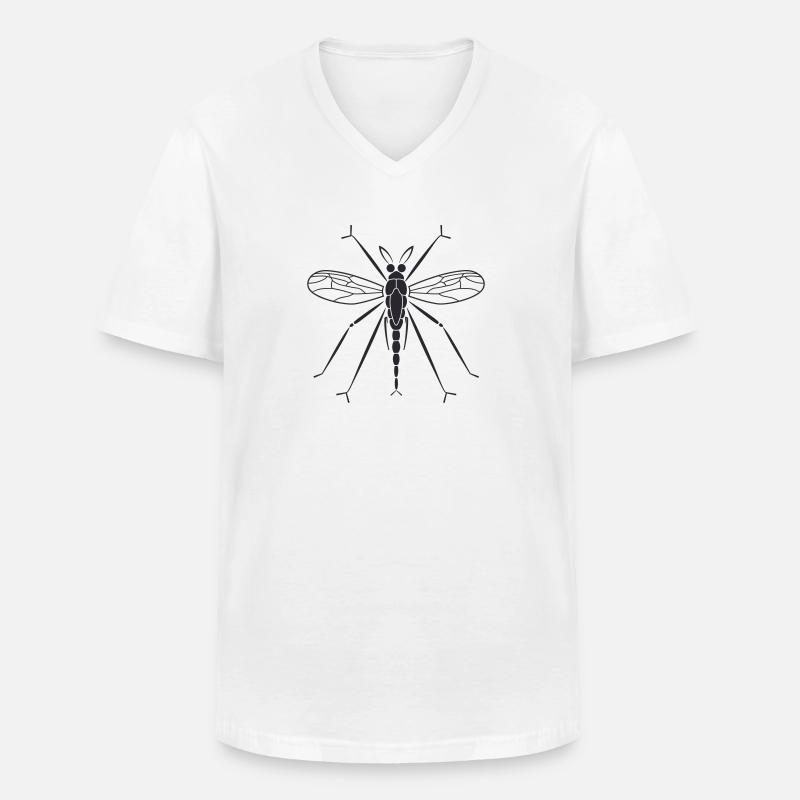 Mücke - Männer-T-Shirt mit V-Ausschnitt - Weiß