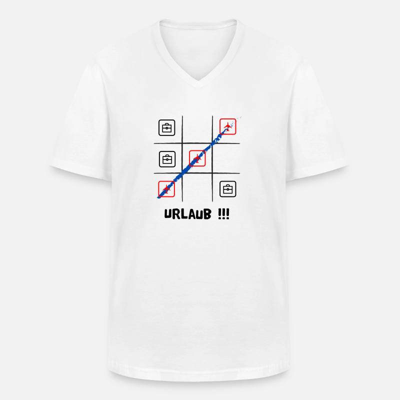 Tik tak to oder Käsekästchen, Urlaub oder Arbeit - Männer-T-Shirt mit V-Ausschnitt - Weiß