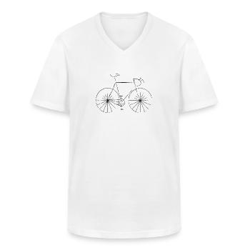 Minimalistisches Rennrad Kohle Fahrrad - Männer-T-Shirt mit V-Ausschnitt - Weiß - Vorne - AI Model Male 185 light (185cm)
