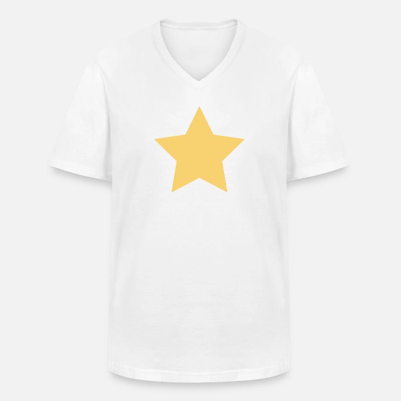 Pluto - star yellow - Männer-T-Shirt mit V-Ausschnitt - Weiß