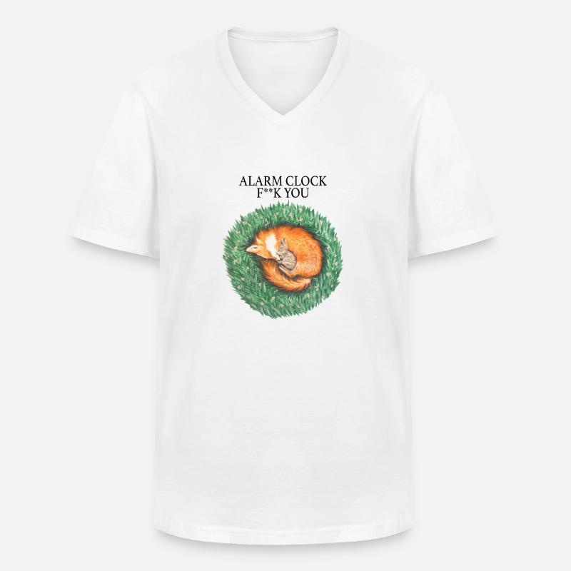 Fuchs und Hase schlafen friedlich - Männer-T-Shirt mit V-Ausschnitt - Weiß
