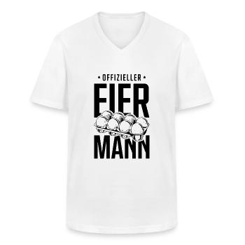 Offizieller Eiermann - Männer-T-Shirt mit V-Ausschnitt - Weiß - Vorne - AI Model Male 185 light (185cm)