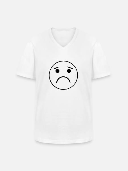 Emoji Skizze traurig schwarz - Men's V-Neck T-Shirt - white