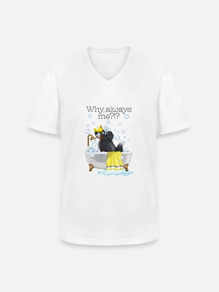 Badespaß mit Hunde Seifenblasen - Männer-T-Shirt mit V-Ausschnitt - Weiß