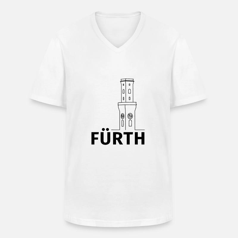 Fürth - Männer-T-Shirt mit V-Ausschnitt - Weiß