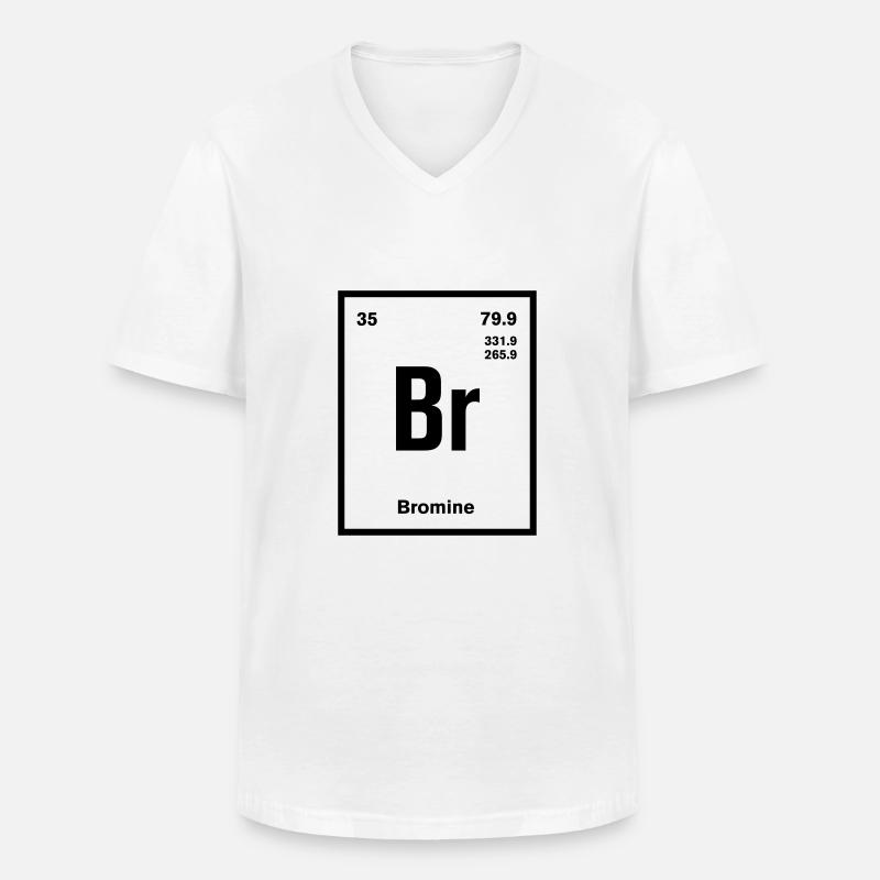 Brom - Männer-T-Shirt mit V-Ausschnitt - Weiß