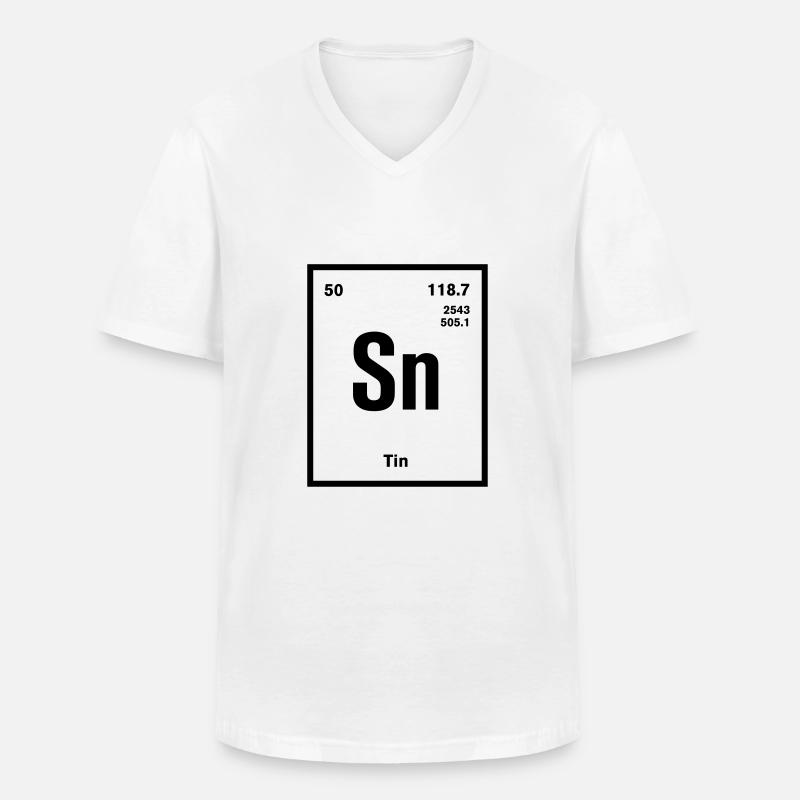 Tin Element im Periodensystem - Männer-T-Shirt mit V-Ausschnitt - Weiß
