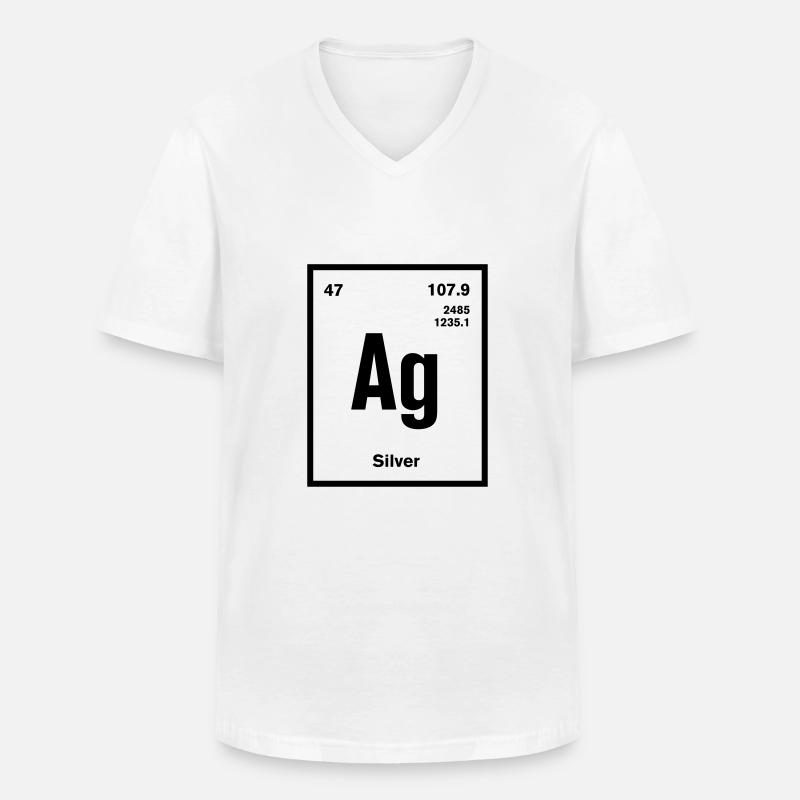 Silver Element im Periodensystem - Männer-T-Shirt mit V-Ausschnitt - Weiß
