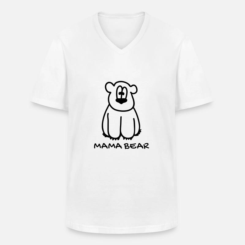 Mama bear - Männer-T-Shirt mit V-Ausschnitt - Weiß