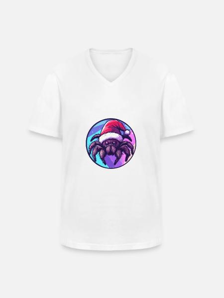 Tarantula Weihnachten Christmas - Men's V-Neck T-Shirt - white