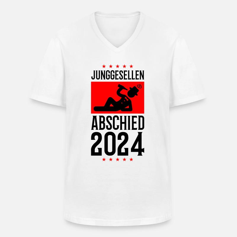 Junggesellenabschied 2024 - Männer-T-Shirt mit V-Ausschnitt - Weiß