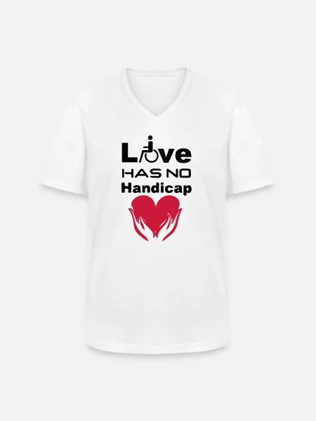 Love has no Handicap - Men's V-Neck T-Shirt - white