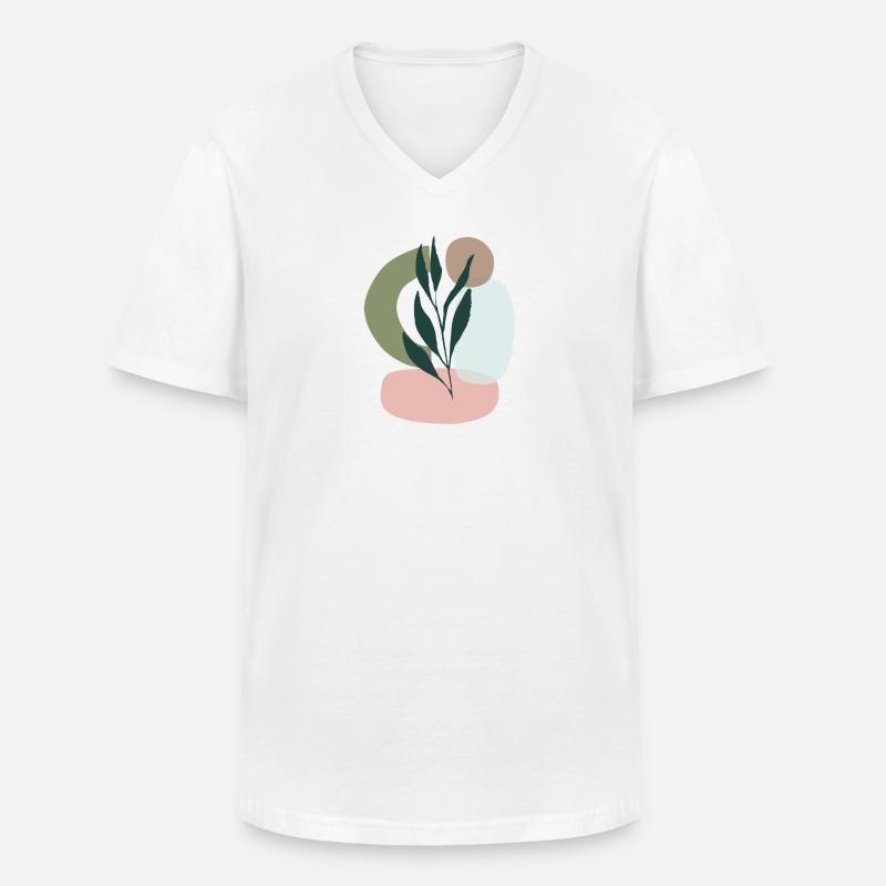 Minimalistic Boho Style - Männer-T-Shirt mit V-Ausschnitt - Weiß