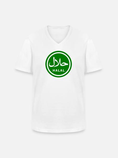 Halal - Men's V-Neck T-Shirt - white
