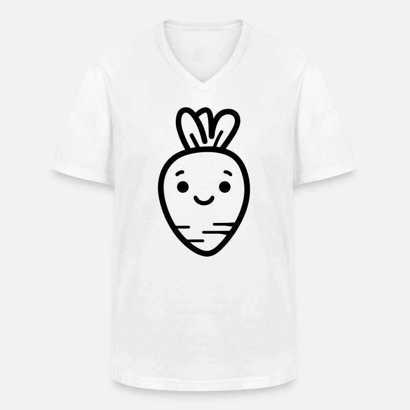 Karotte - Männer-T-Shirt mit V-Ausschnitt - Weiß