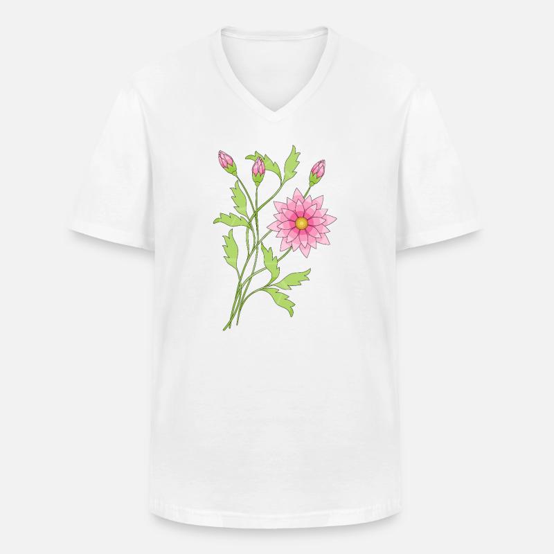 Blumen - Männer-T-Shirt mit V-Ausschnitt - Weiß