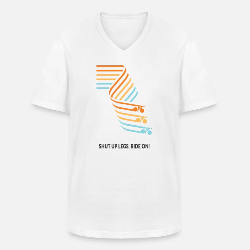 Chiudi le gambe - Pedala sulla bicicletta dicendo camicia - Maglietta da uomo classica con scollo a V - bianco