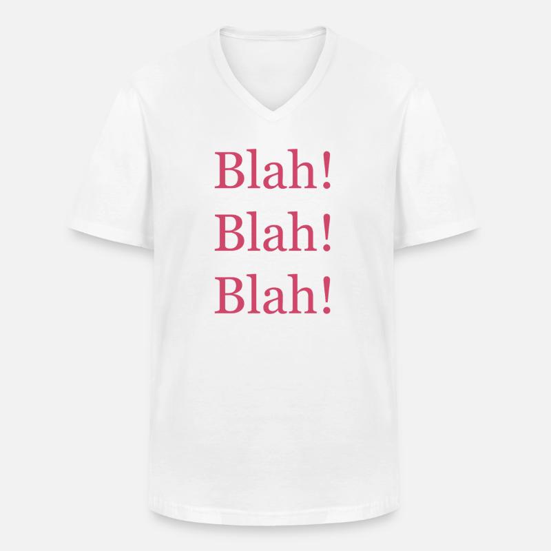 BlahBlahBlah TShirt  - Männer-T-Shirt mit V-Ausschnitt - Weiß