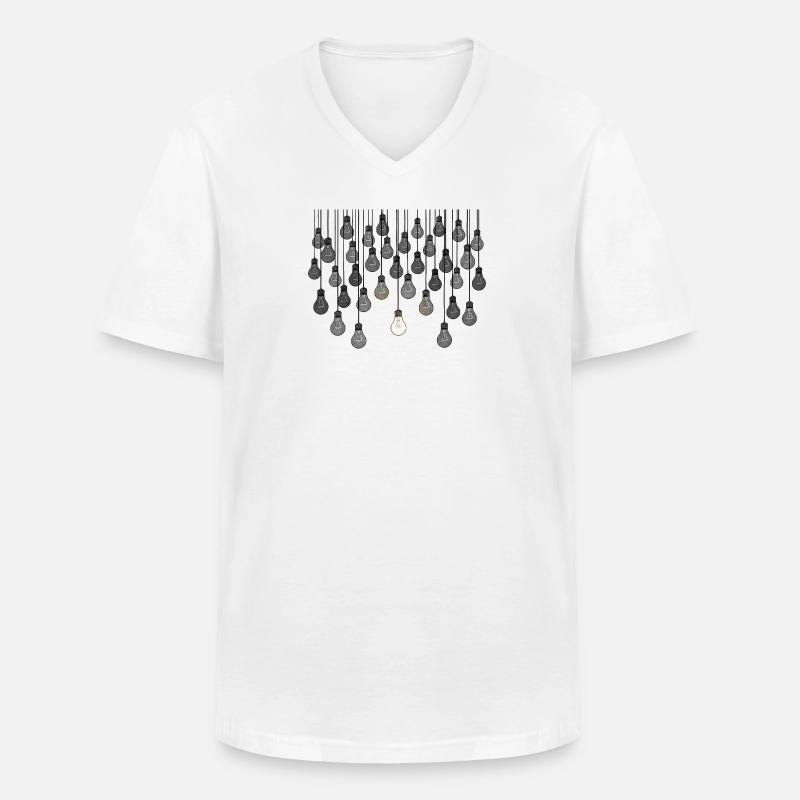 Graues Glühbirnen-Array mit einzigartiger Helligkeit - Männer-T-Shirt mit V-Ausschnitt - Weiß