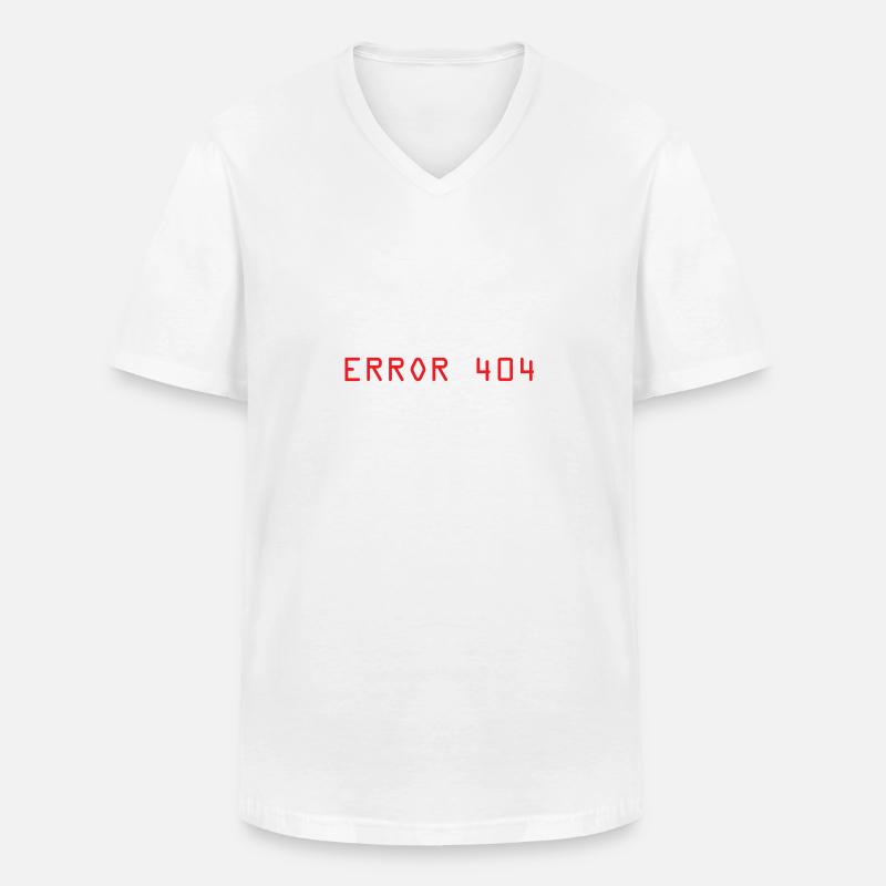 Error 404 computer - Men's V-Neck T-Shirt - white