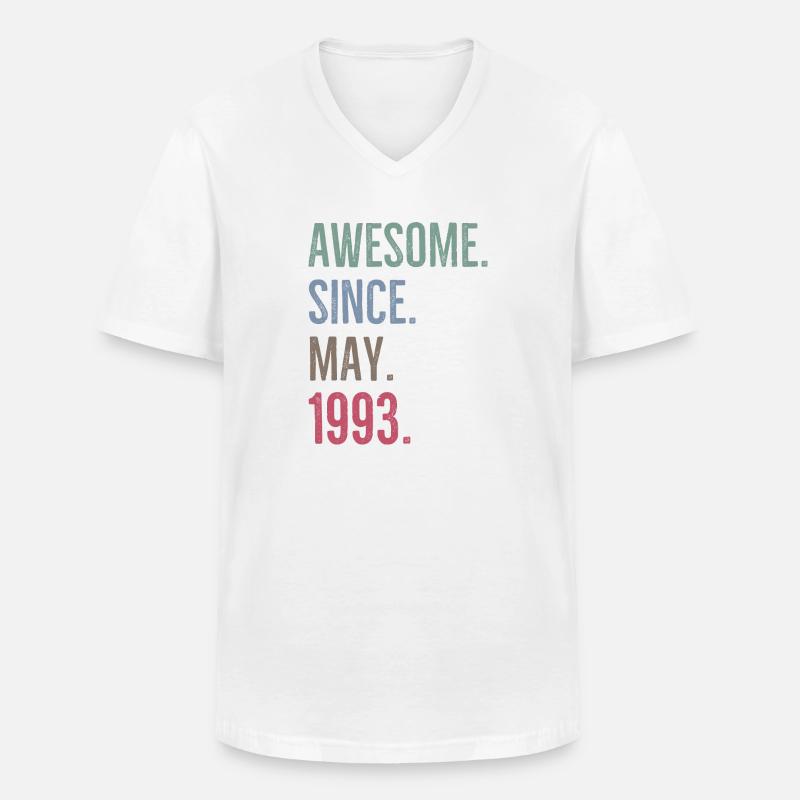 Awesome seit Mai 1993 - Männer-T-Shirt mit V-Ausschnitt - Weiß