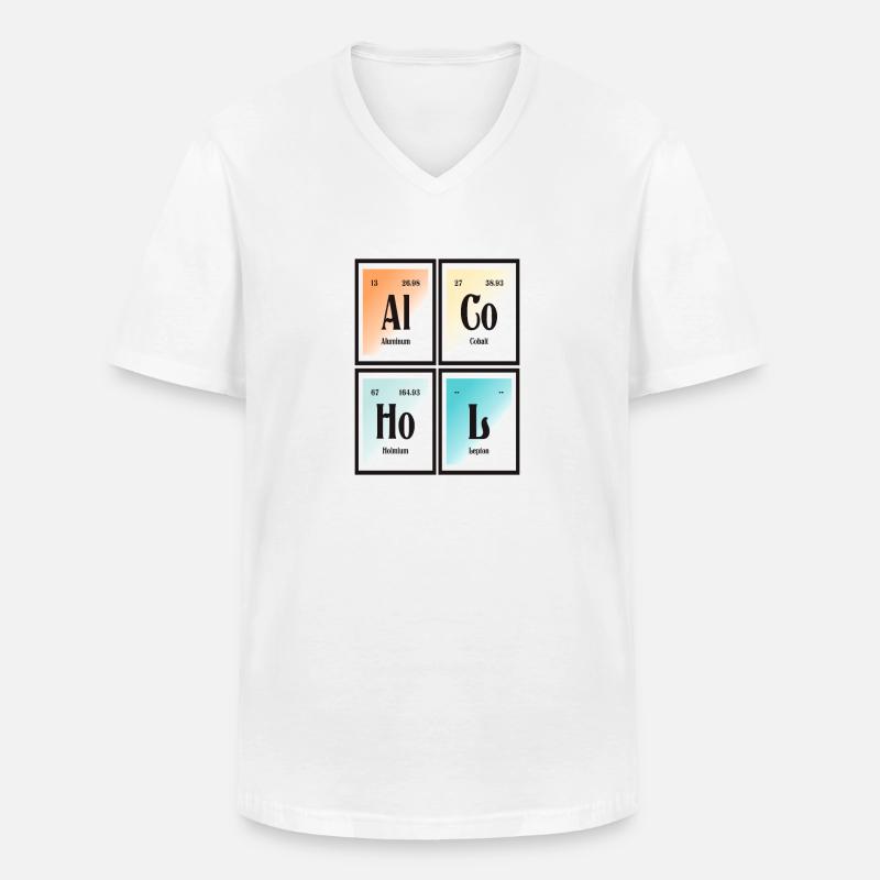 Alkohol | Periodensystem der Elemente - Männer-T-Shirt mit V-Ausschnitt - Weiß