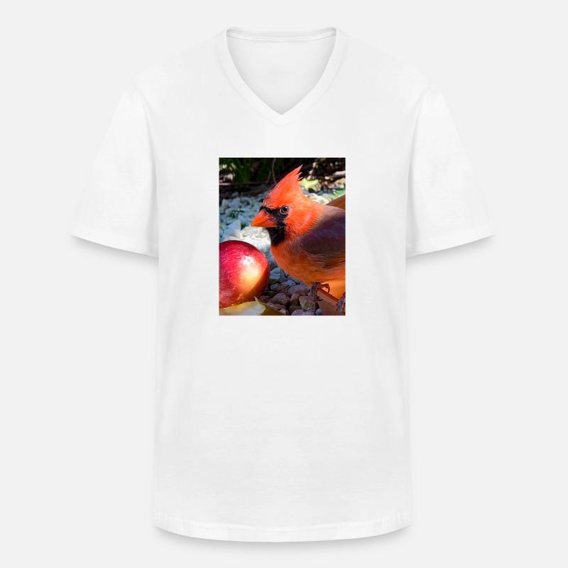 Nördlicher Kardinal - Männer-T-Shirt mit V-Ausschnitt - Weiß