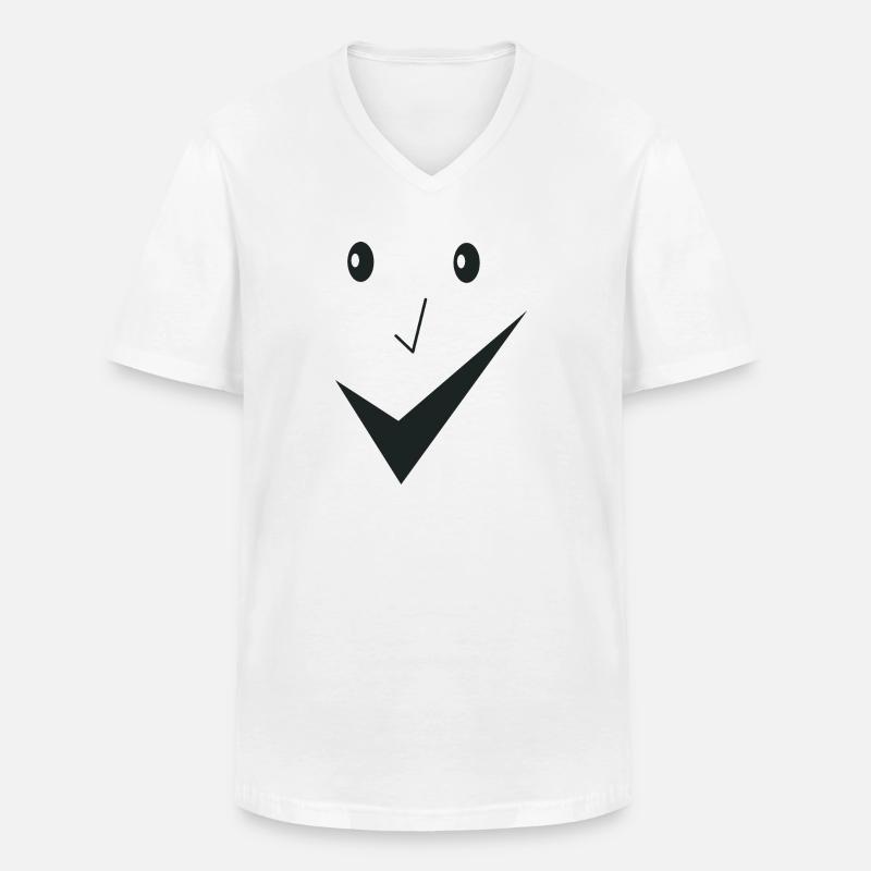Feines Lächeln - Feines Gesicht E03. - Männer-T-Shirt mit V-Ausschnitt - Weiß