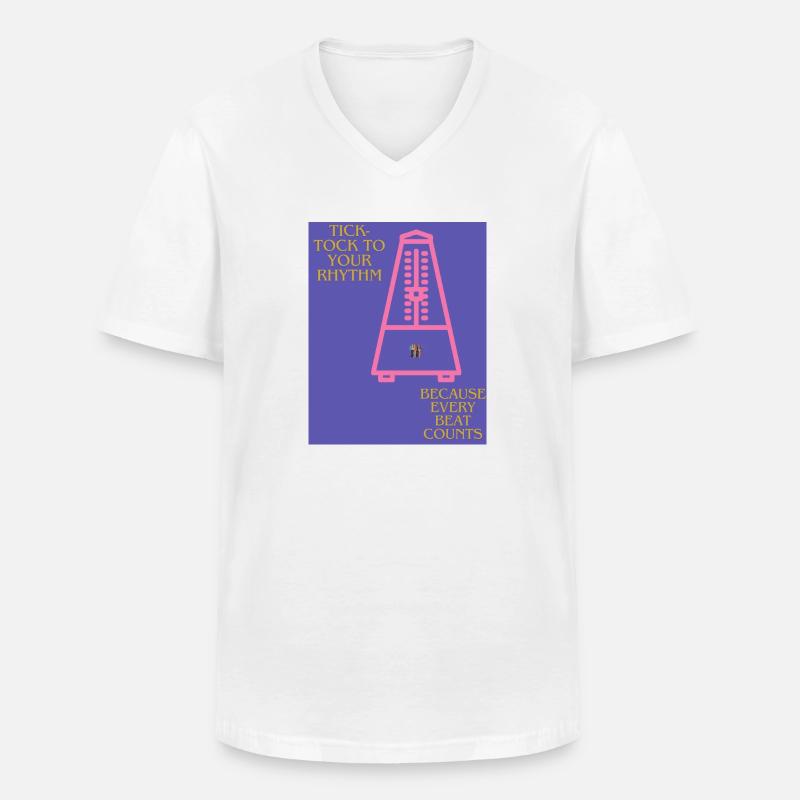 Metronom Beats - Männer-T-Shirt mit V-Ausschnitt - Weiß