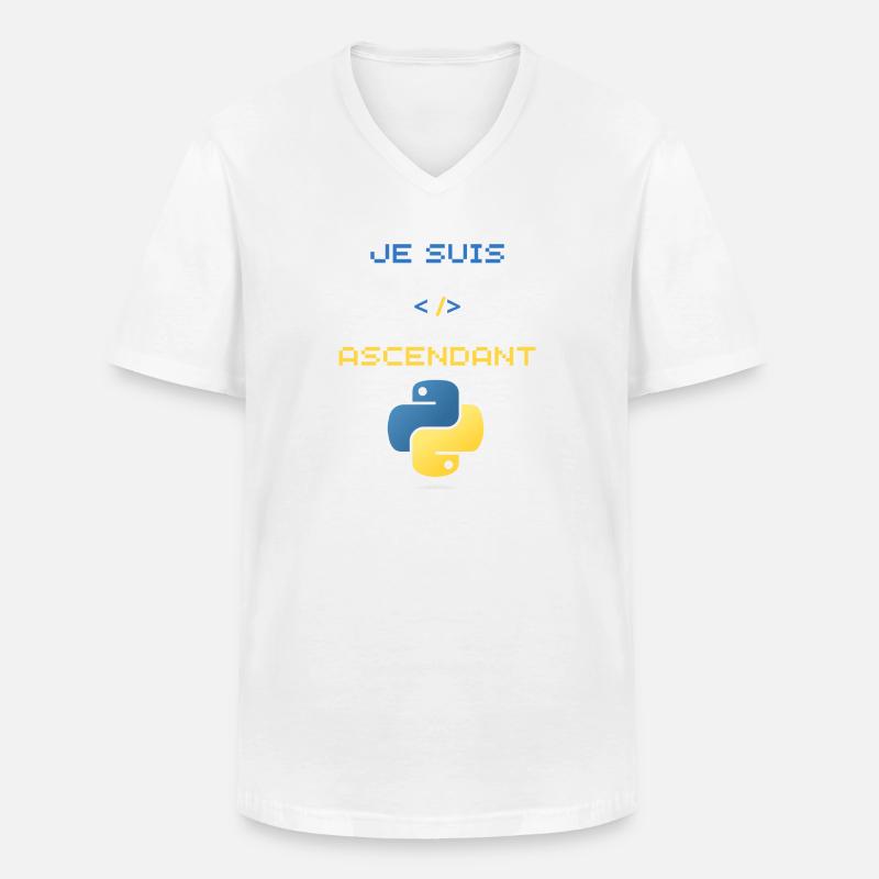 Geschenk für Python-Entwickler - Männer-T-Shirt mit V-Ausschnitt - Weiß