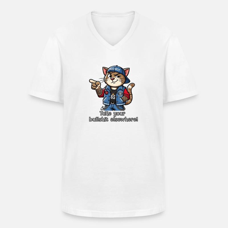 Bring deinen Bullshit woanders hin! - Männer-T-Shirt mit V-Ausschnitt - Weiß