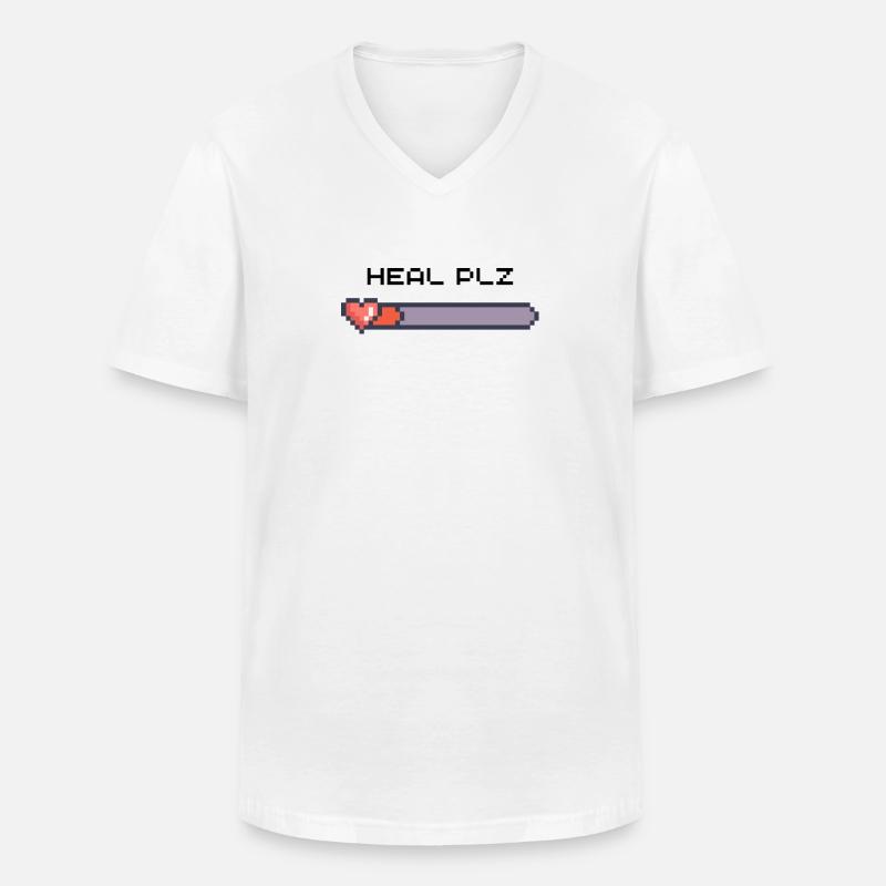 Heilen Sie bitte - Männer-T-Shirt mit V-Ausschnitt - Weiß