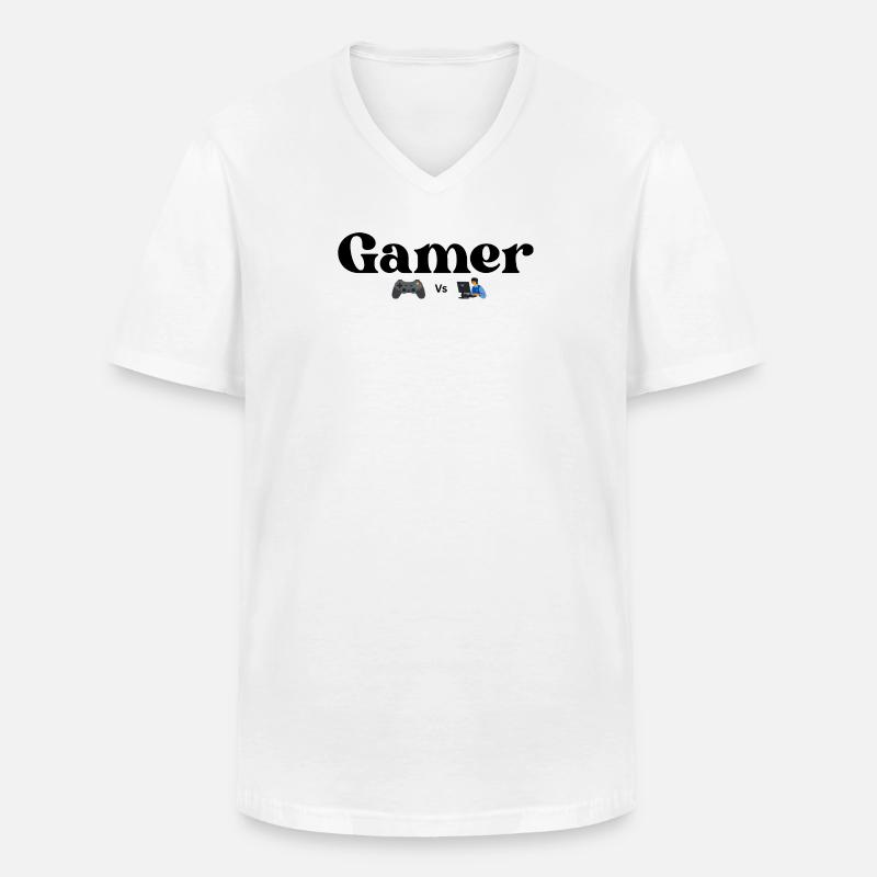 Controller VS PC - Männer-T-Shirt mit V-Ausschnitt - Weiß