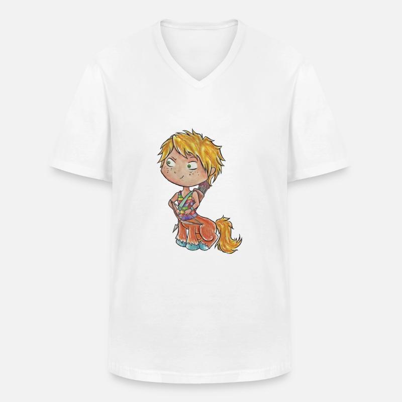 Sternzeichen: Schütze - Männer-T-Shirt mit V-Ausschnitt - Weiß