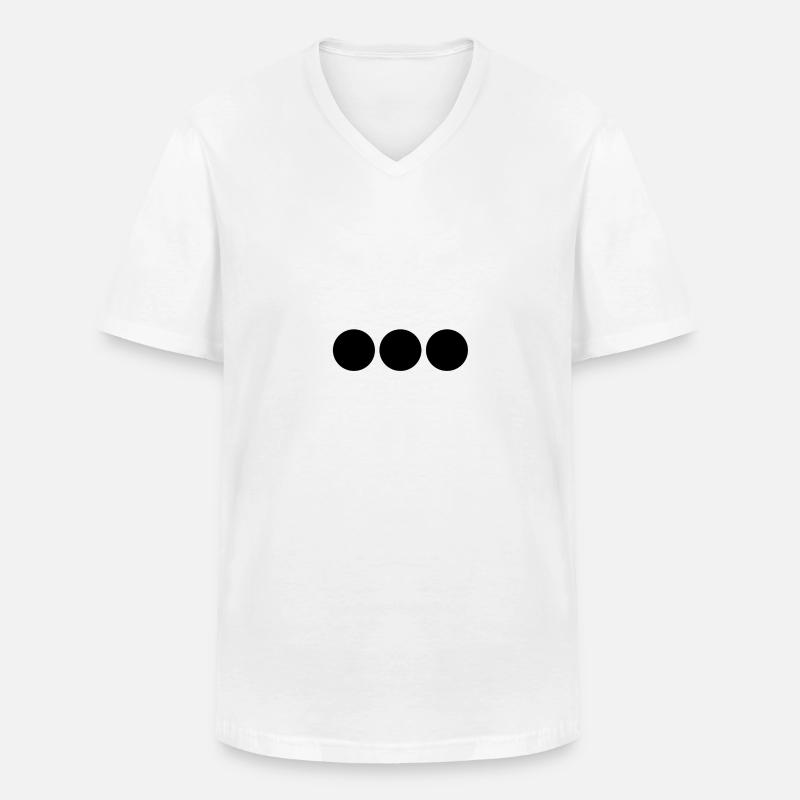 SCHWARZE PUNKTE - Männer-T-Shirt mit V-Ausschnitt - Weiß