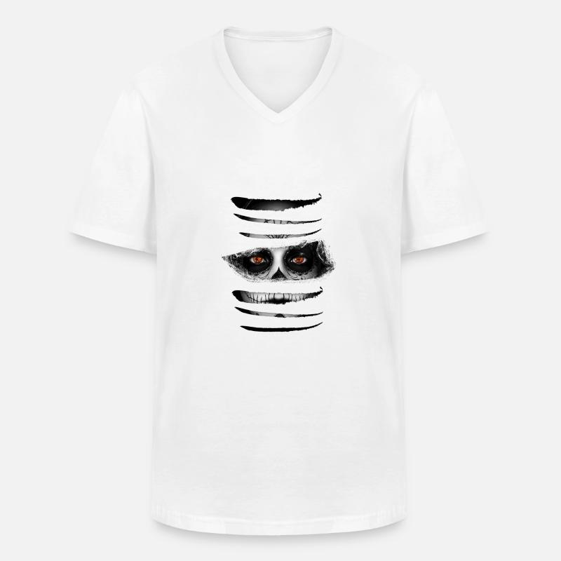 The Face - Männer-T-Shirt mit V-Ausschnitt - Weiß