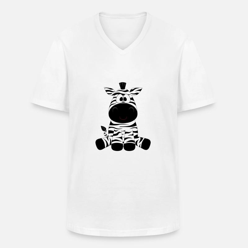 Zebrotto - Männer-T-Shirt mit V-Ausschnitt - Weiß