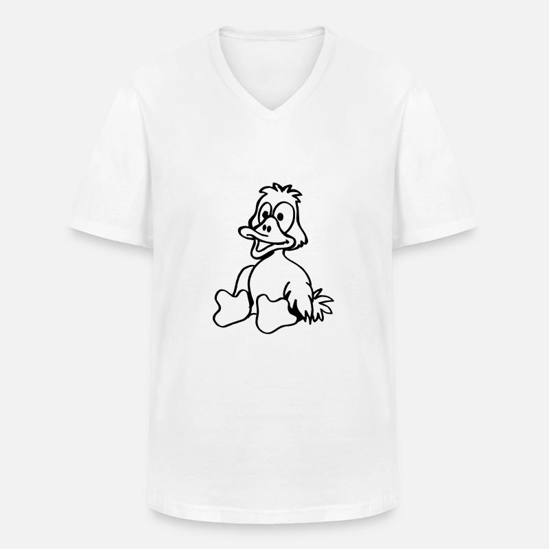 Entchen - Männer-T-Shirt mit V-Ausschnitt - Weiß