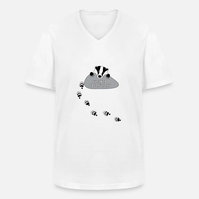 Frechdachs piccoli Badger sfacciato traccia - Maglietta da uomo classica con scollo a V - bianco