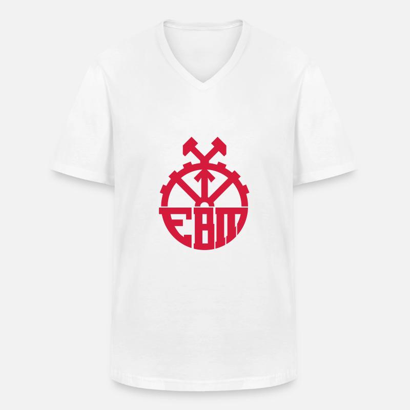 EBM - Männer-T-Shirt mit V-Ausschnitt - Weiß